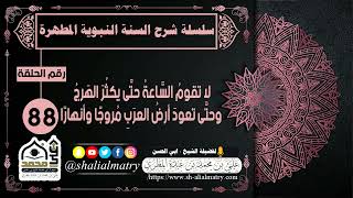 لا تقومُ السَّاعةُ حتَّى يكثُرَ الهَرجُ وحتَّى تعودَ أرضُ العرَبِ مُروجًا وأنهارًا